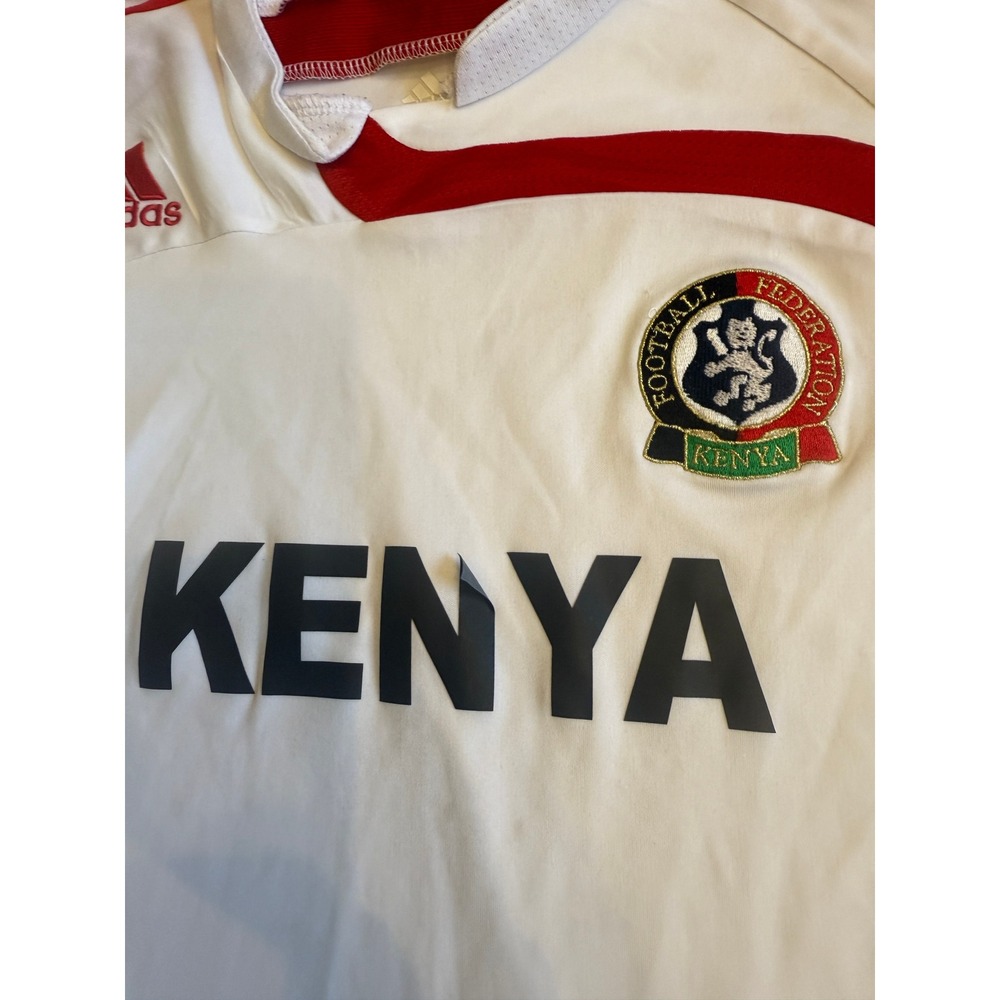 Adidas Kenya Football Federation Soccer Jersey White Red Mens Medium Clima365 - Picture 3 of 9